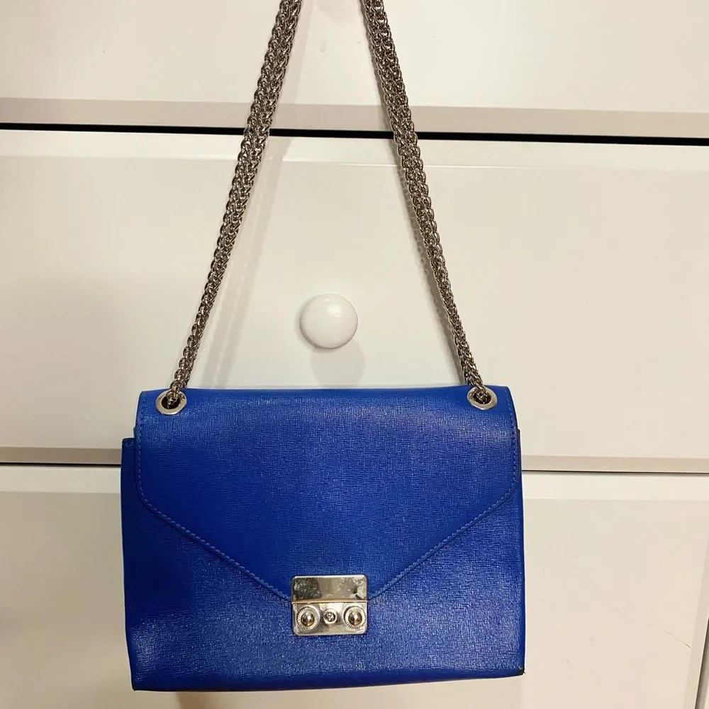 Daniela Fargion Genuine Leather Blue Handbag, Made in Italy - Picture 2 of 12